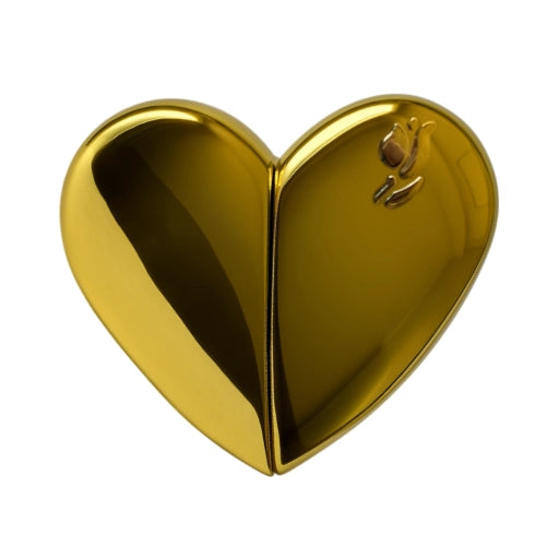 0.85 oz (25 ml) Gold Plastic Heart-Shaped Perfume Bottle - World of Aromas