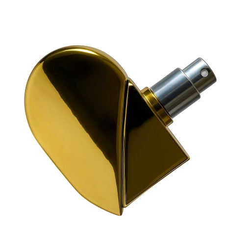 0.85 oz (25 ml) Gold Plastic Heart-Shaped Perfume Bottle - World of Aromas