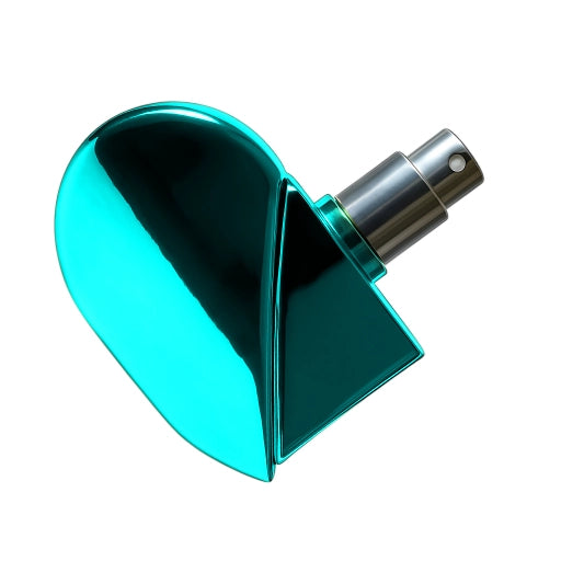 0.85 oz (25 ml) Teal Plastic Heart-Shaped Perfume Bottle - World of Aromas