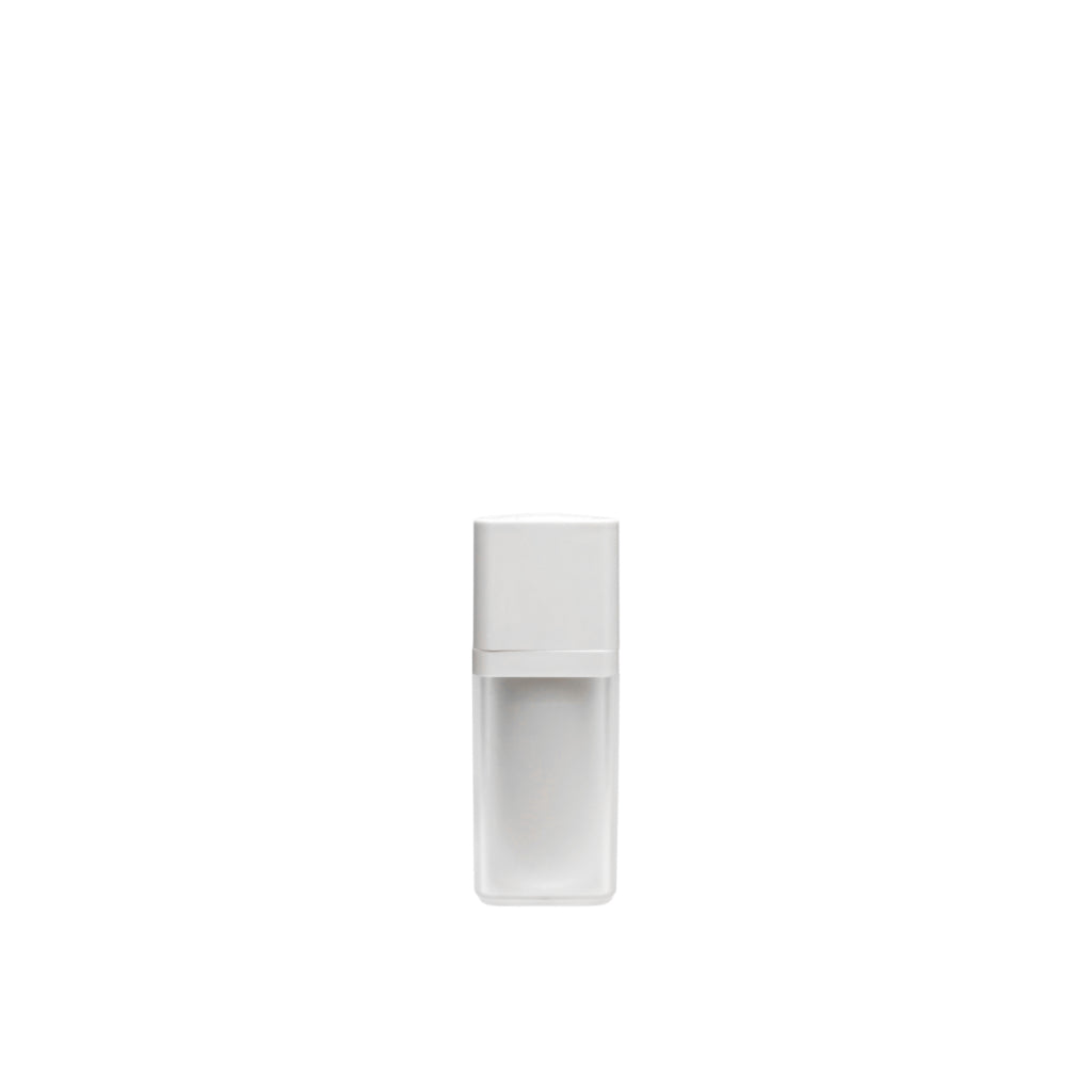 0.5 oz (15 ml) White Frosted Rectangular Twist Airless Lotion Pump - World of Aromas