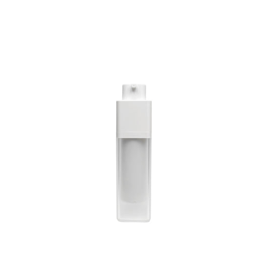 1 oz (30 ml) White Frosted Rectangular Twist Airless Lotion Pump - World of Aromas