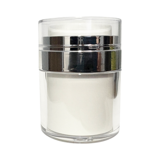 1 oz (30 ml) Silver Lotion Dispensing Jar - World of Aromas