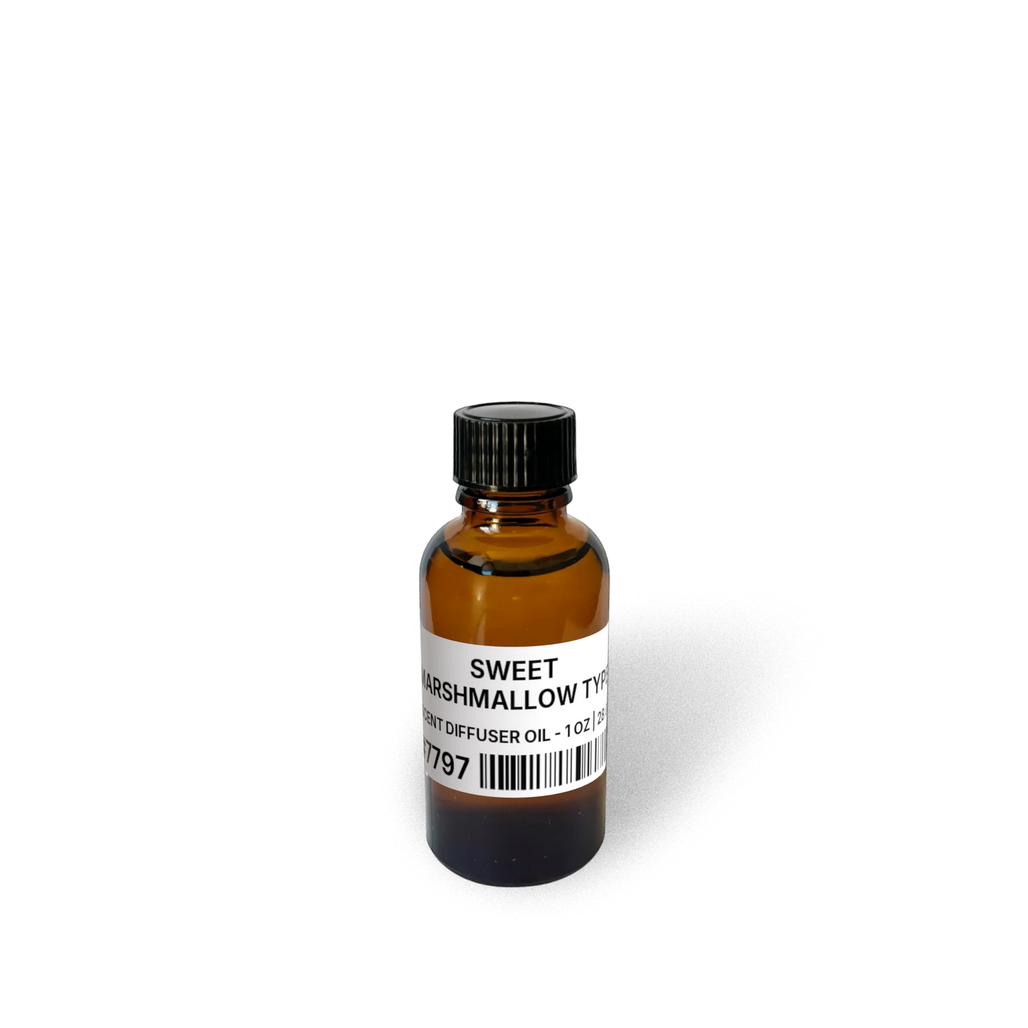 Sweet Marshmallow Type Scent Diffuser Oil - 1 oz | 28 g bottle image showing Scent Diffuser Oil in 1 oz size. Fragrance product bottle photo for Sweet Marshmallow Type Scent Diffuser Oil - 1 oz | 28 g.