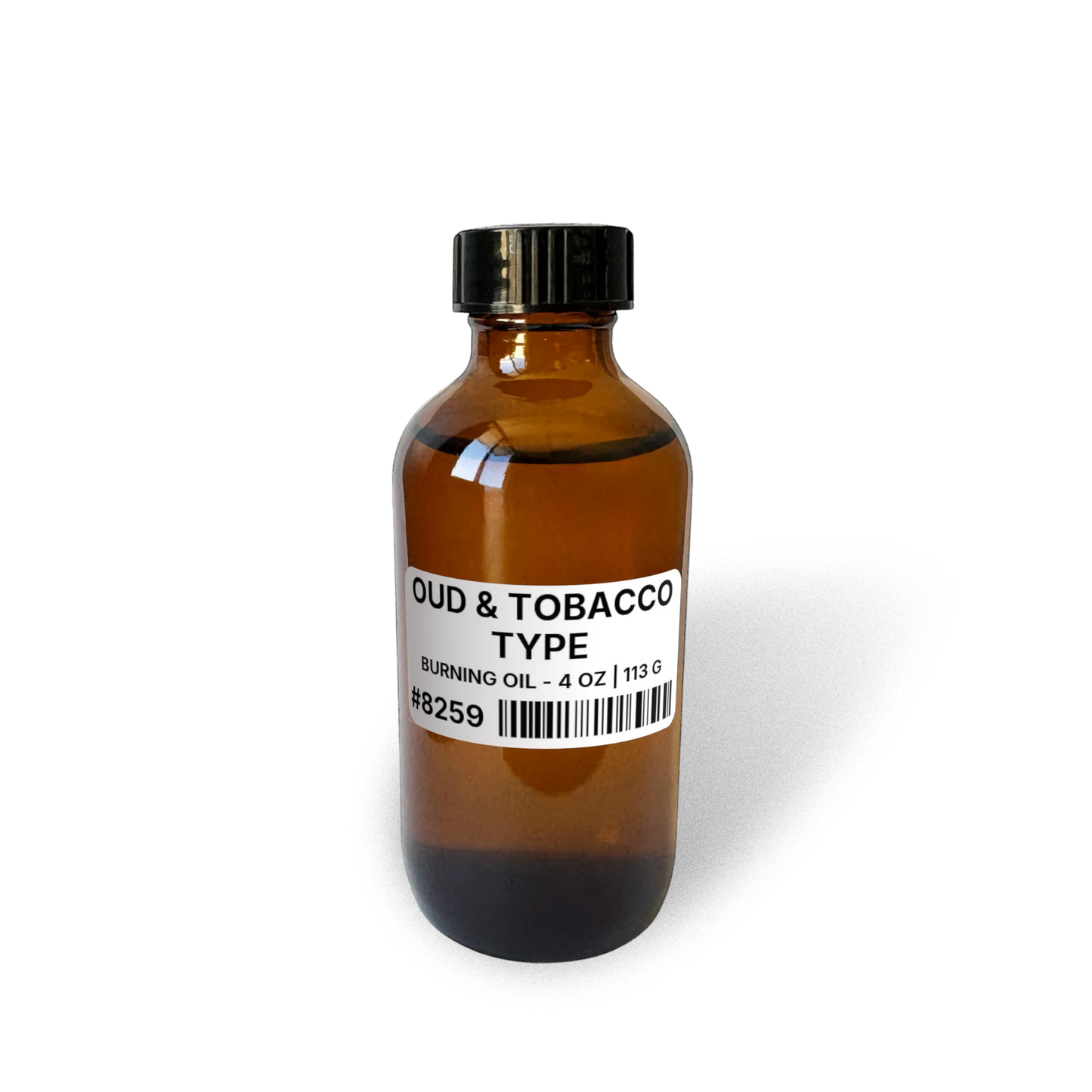 Oud & Tobacco Type Burning Oil - 4 oz | 113 g bottle image showing Burning Oil in 4 oz size. Fragrance product bottle photo for Oud & Tobacco Type Burning Oil - 4 oz | 113 g.