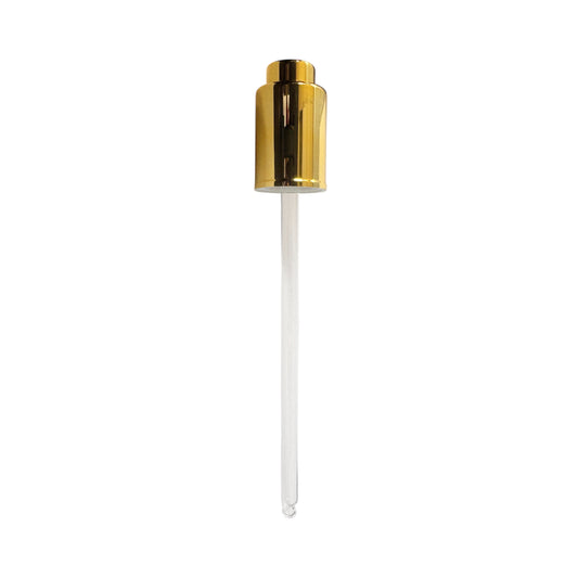 (4 oz | 120 ml) Gold Smooth Skirt 20-400 Push Button Serum Dropper with 128 mm Glass Pipette - World of Aromas