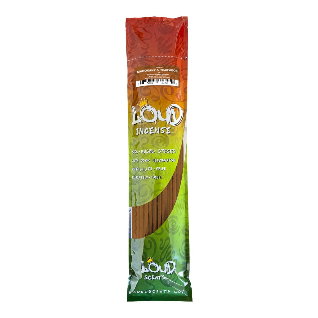 Mahogany & Teakwood 19 in. Incense by Loud Scents (50-pack) - World of Aromas