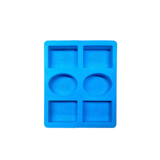 Blue Assorted 6-Cavity Lace Soap Mold