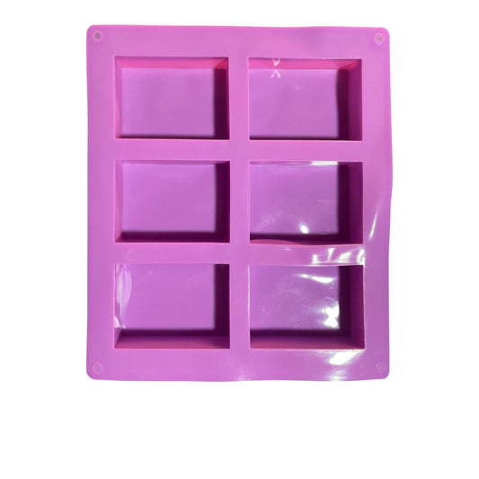 Purple Rectangular 6-Cavity Soap Mold