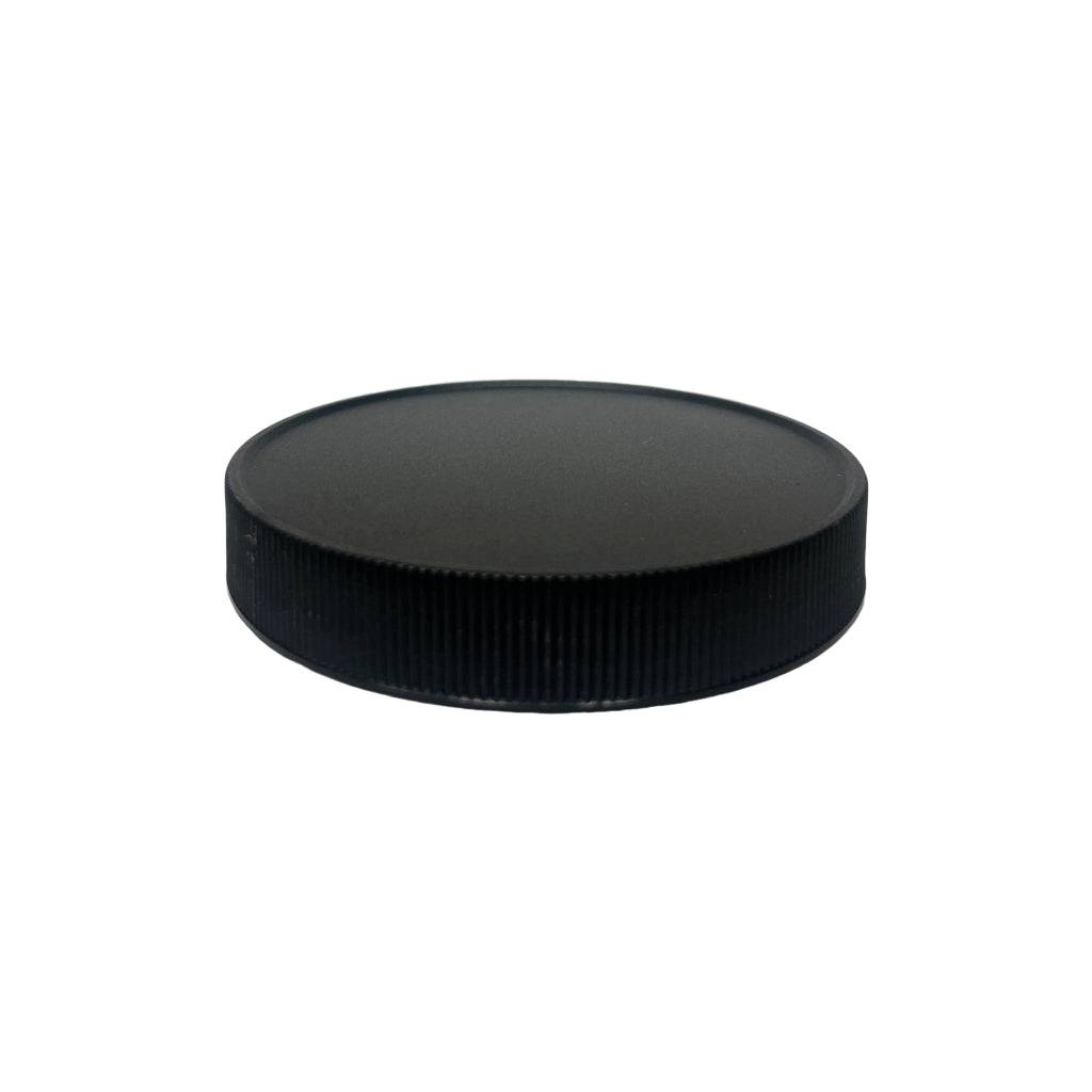 Black PP Plastic 89-400 Ribbed Skirt Foam Lined Lid - World of Aromas
