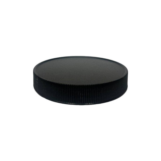 Black PP Plastic 89-400 Ribbed Skirt Foam Lined Lid - World of Aromas