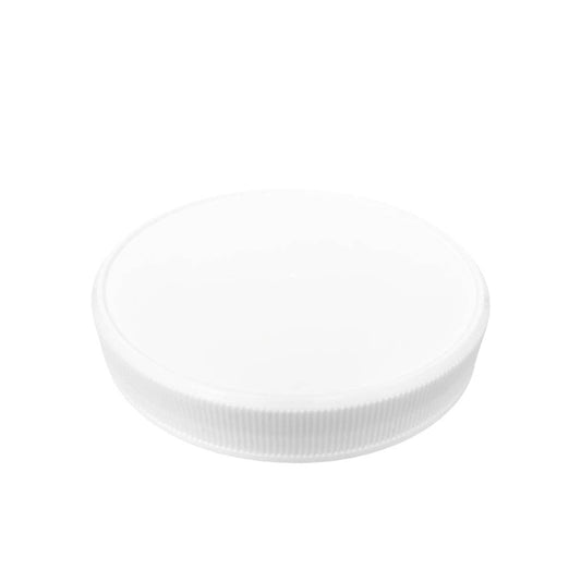 White PP Plastic 89-400 Ribbed Skirt Foam Lined Lid - World of Aromas