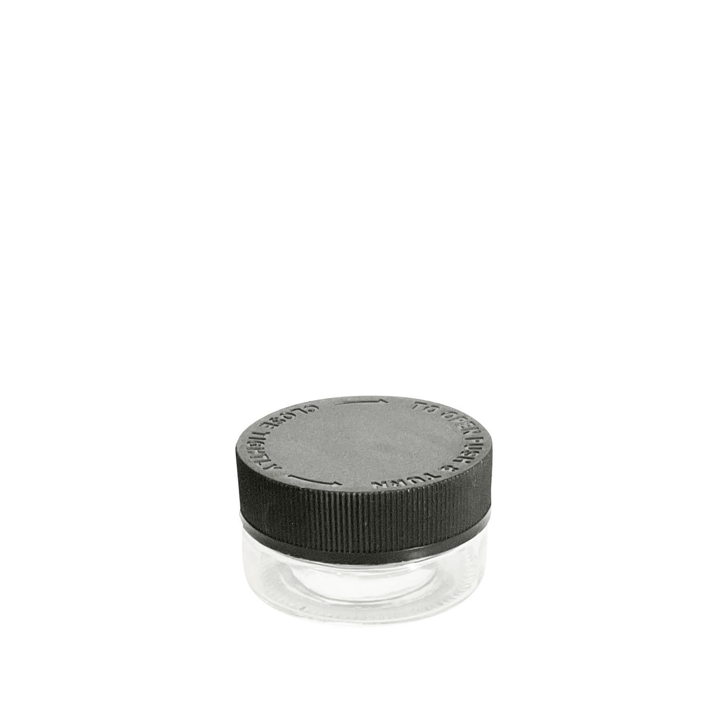 1 oz (30 ml) Clear Glass Jar with Black Ribbed Skirt CRC Lid - World of Aromas