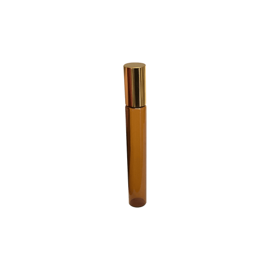 1/3 oz (10 ml) Amber Glass Slim Roller Bottle - World of Aromas