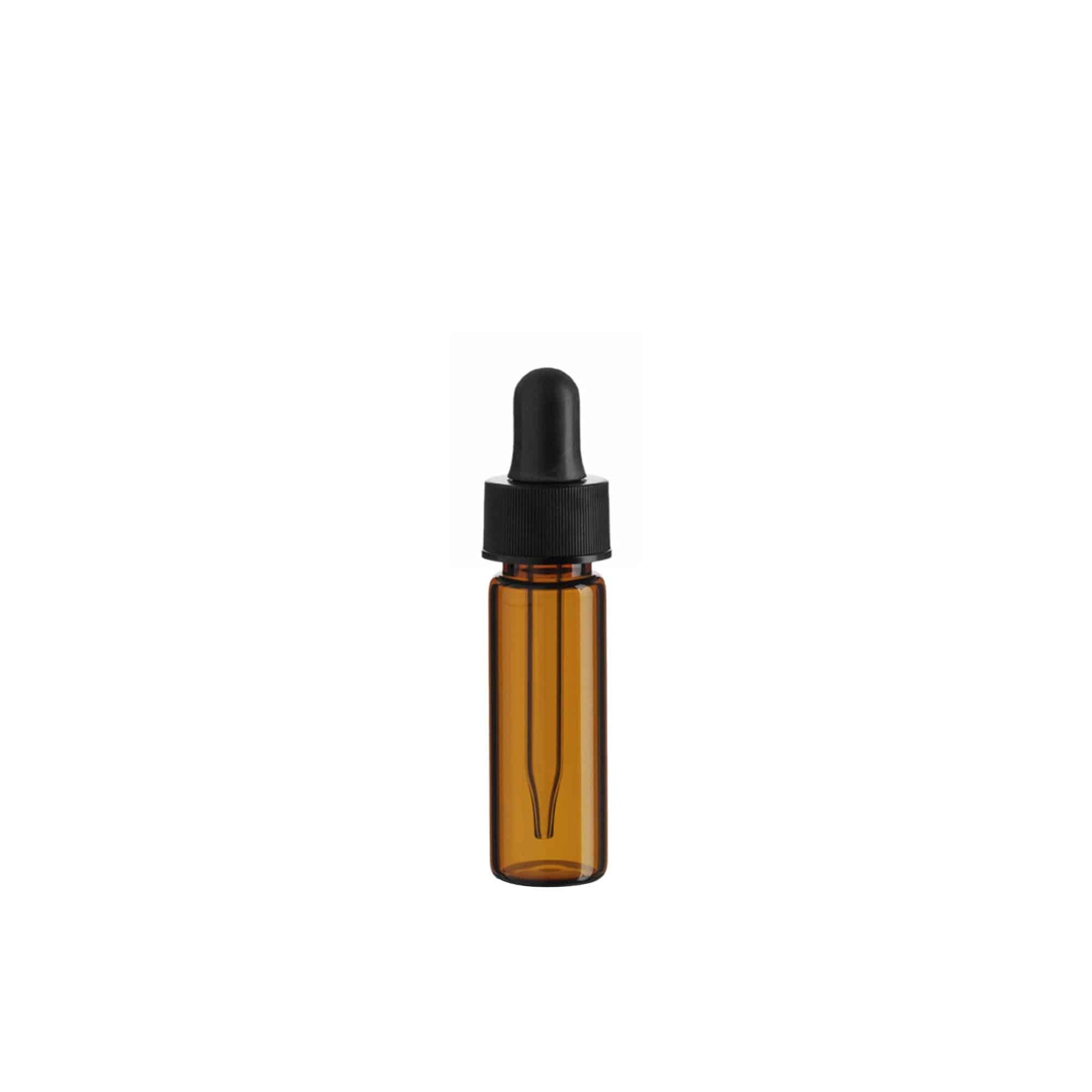 1 Dram (1/8 oz | 4 ml) Amber Glass Vial with Black Dropper - World of Aromas