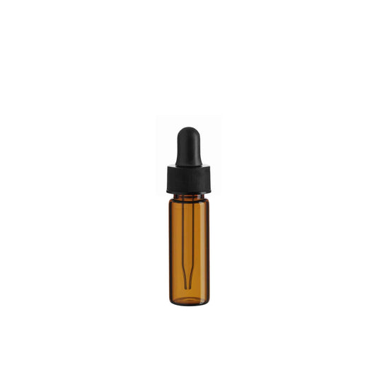 1 Dram (1/8 oz | 4 ml) Amber Glass Vial with Black Dropper - World of Aromas