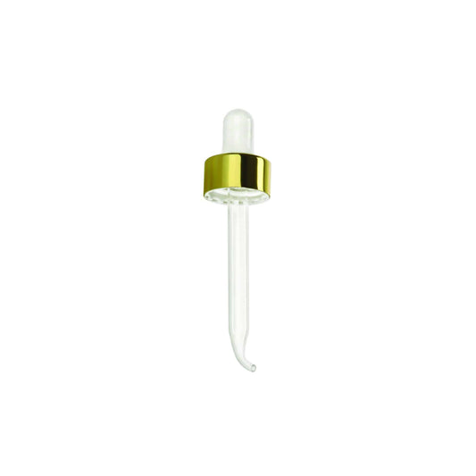 (1 oz) Gold 20-400 Dropper with 70 mm Bent Glass Pipette - World of Aromas