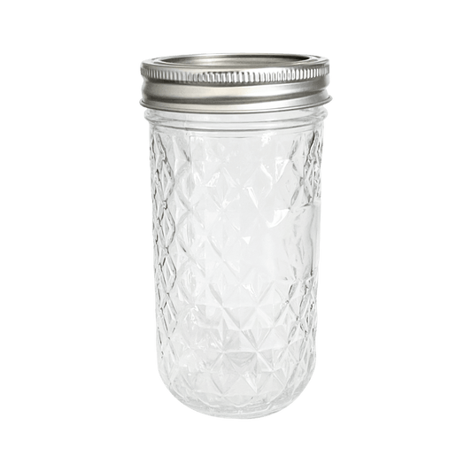 11 oz (330 ml) Clear Glass Mason Jar with Silver Lid - World of Aromas