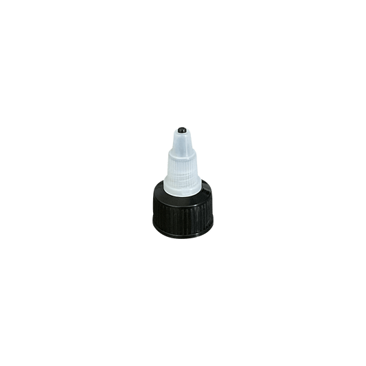 Natural Nozzle Black PE 20-400 Ribbed Skirt Twist Top Dispensing Cap - World of Aromas