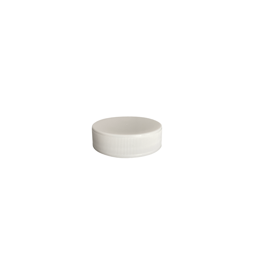 White PP Plastic 38-400 Ribbed Skirt Lined Lid - World of Aromas