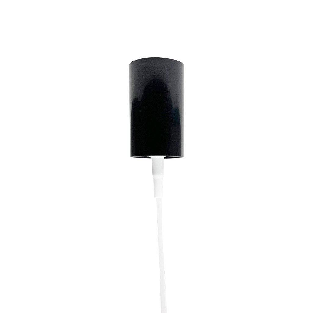 Black Smooth Skirt 20-400 Fine Mist Sprayer and Cap with 86 mm Dip Tube - World of Aromas