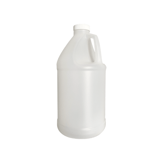 64 fl oz (1.89 L) Natural HDPE Utility Jug with Ribbed-Skirt Cap - World of Aromas