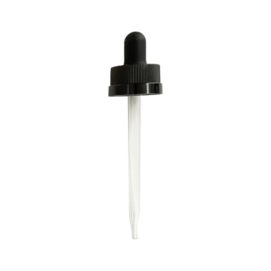 (1 oz) Black CRC 20-400 Dropper with 76mm Glass Pipette - World of Aromas