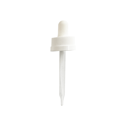 (1 oz) White CRC 20-400 Dropper with 76mm Glass Pipette - World of Aromas