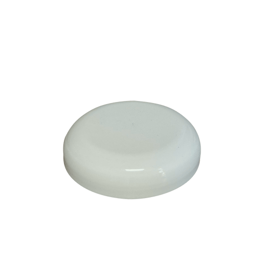 White PP Plastic 70-400 Dome Smooth Skirt Foam Lined Lid - World of Aromas