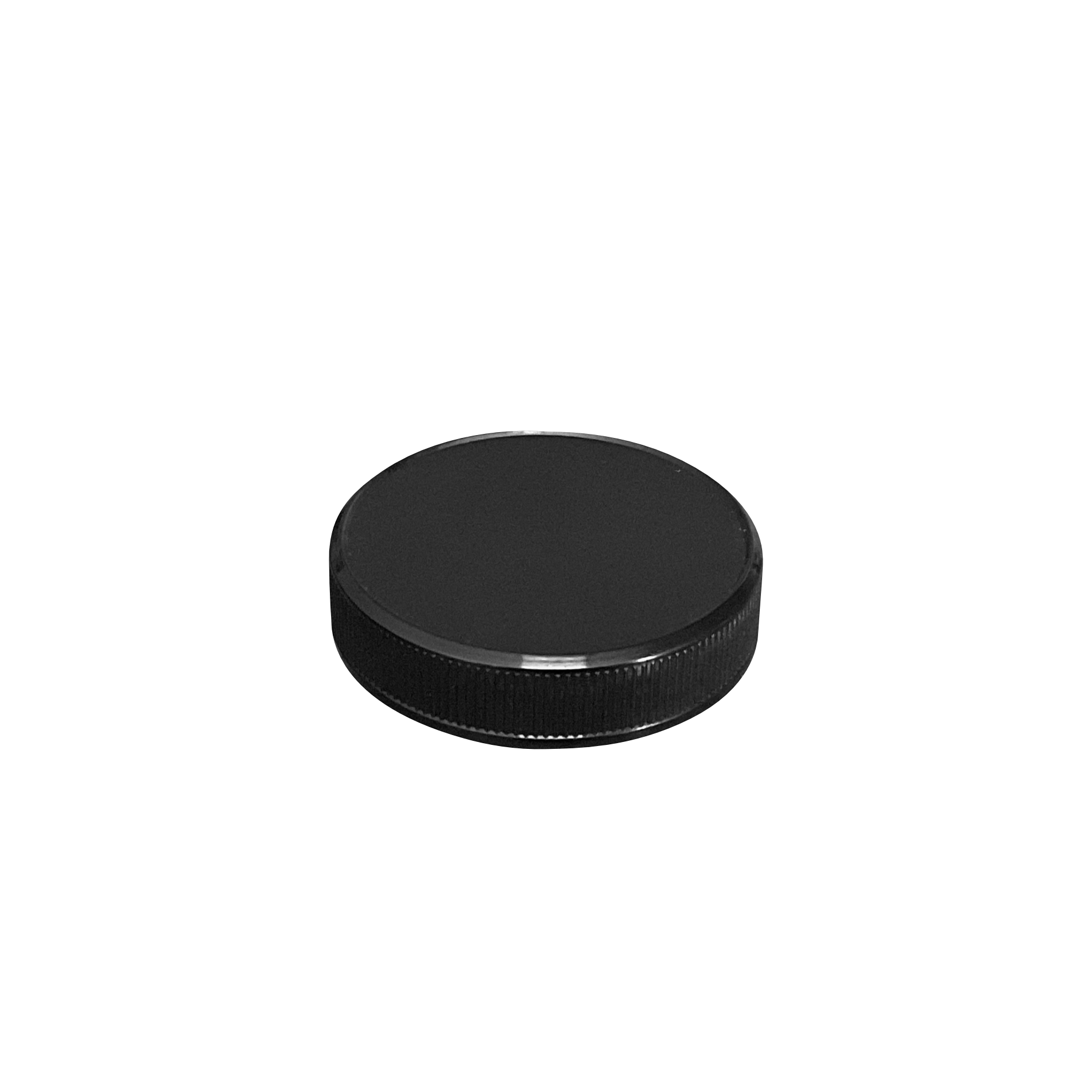 Black PP Plastic 53-400 Ribbed Skirt Foam Lined Lid - World of Aromas