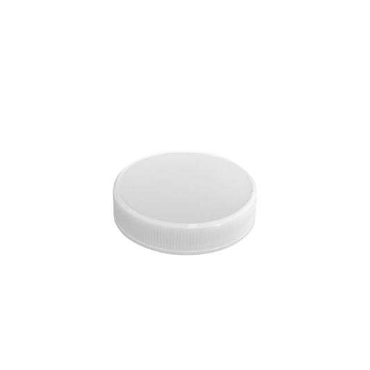 White PP Plastic 53-400 Ribbed Skirt Foam Lined Lid - World of Aromas