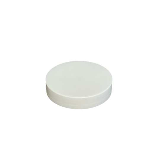 White PP Plastic 58-400 Smooth Skirt Foam Lined Lid - World of Aromas
