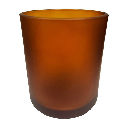 10 oz (300 ml) Frosted Amber Glass Candle Jar - World of Aromas