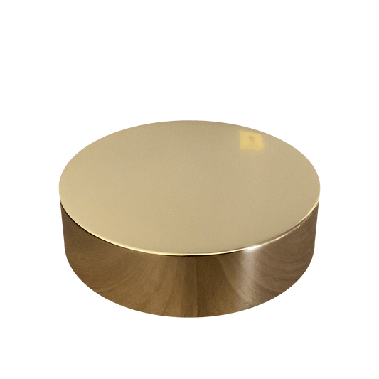 Gold Aluminum 89-400 Smooth Skirt Foam Lined Lid - World of Aromas