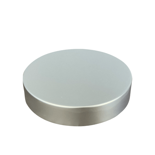 Silver Brushed Aluminum 89-400 Smooth Skirt Foam Lined Lid - World of Aromas