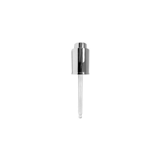 (1.7 oz | 50 ml) Silver Skirt 20-400 Push Button Serum Dropper with 91 mm Glass Pipette - World of Aromas