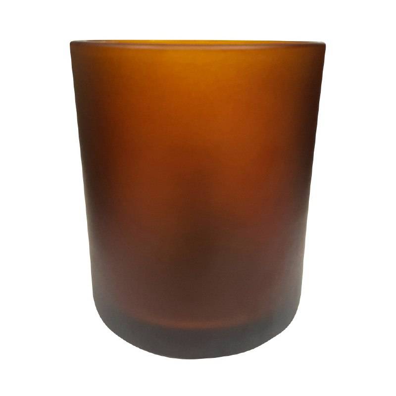 14 oz (420 ml) Frosted Amber Glass Candle Jar - World of Aromas