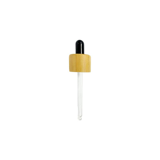 (2 oz) Black Bulb Bamboo Skirt 20-400 Dropper with 91 mm Glass Pipette - World of Aromas