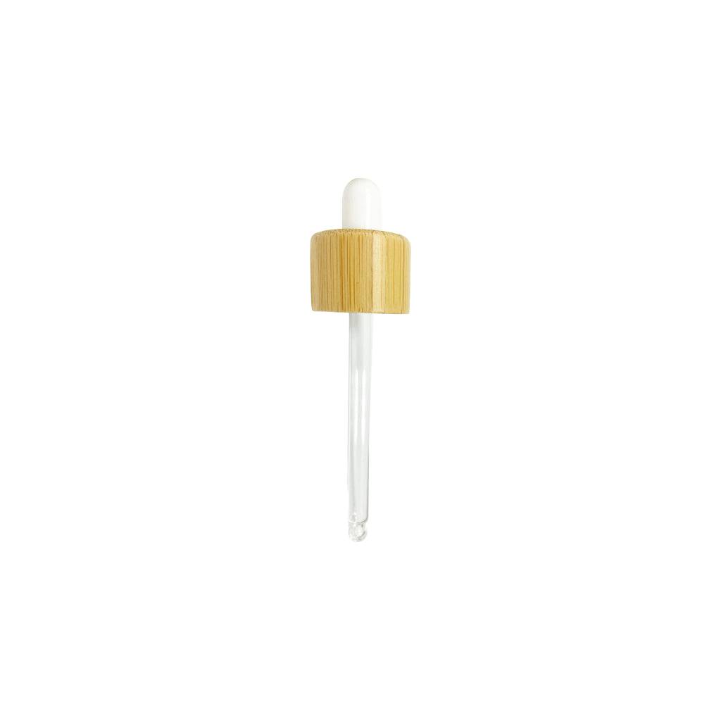 (2 oz) White Bulb Bamboo Skirt 20-400 Dropper with 91 mm Glass Pipette