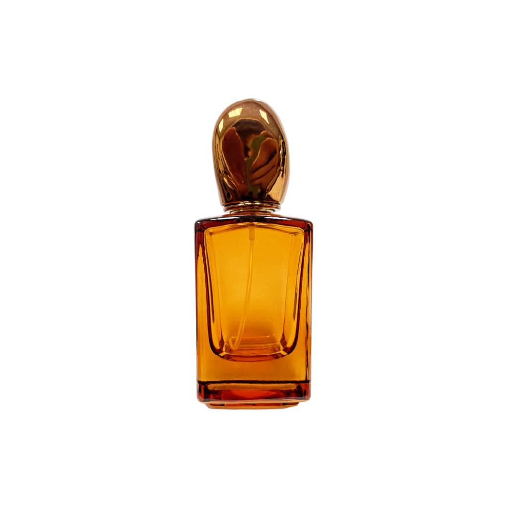 1.7 oz (50 ml) Amber Glass Square Bottle with Amber Stone Cap - World of Aromas