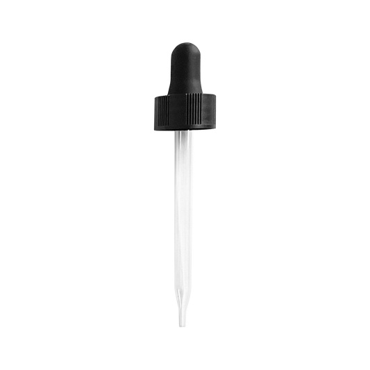 (2 oz) Black 20-400 Dropper with 91mm Glass Pipette - World of Aromas