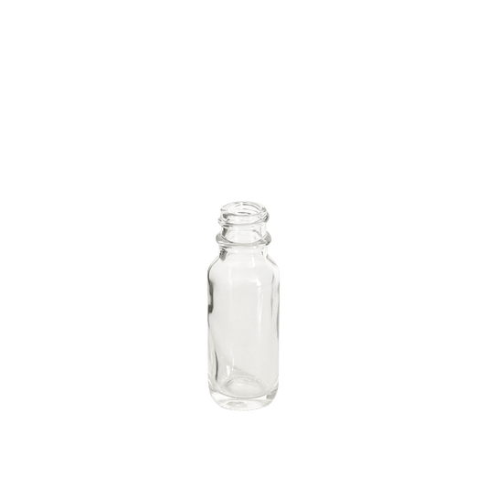 0.5 oz (15 ml) Clear Glass Boston Round 18-400 Bottle - World of Aromas