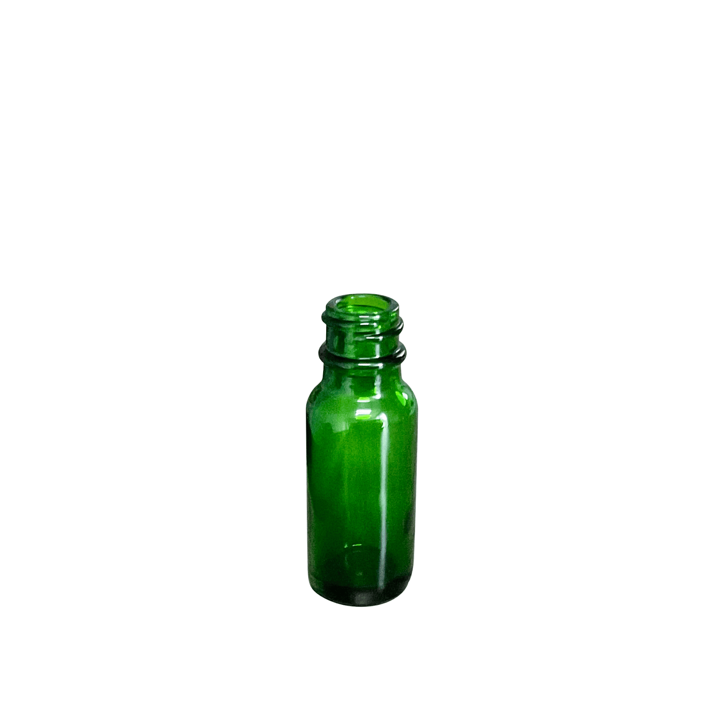 0.5 oz (15 ml) Green Glass Boston Round 18-400 Bottle - World of Aromas