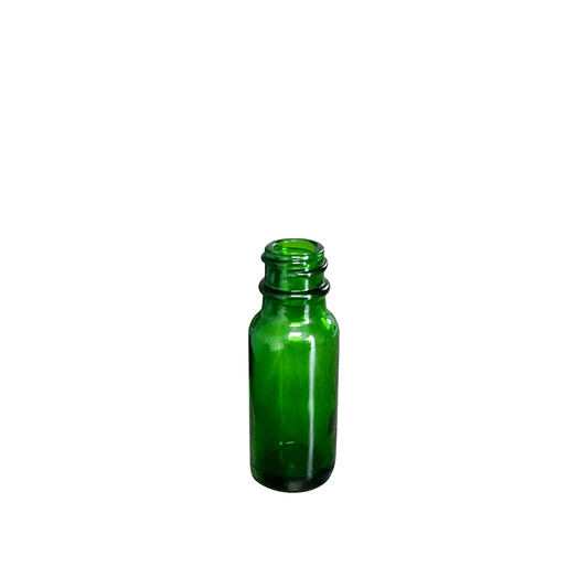 0.5 oz (15 ml) Green Glass Boston Round 18-400 Bottle - World of Aromas
