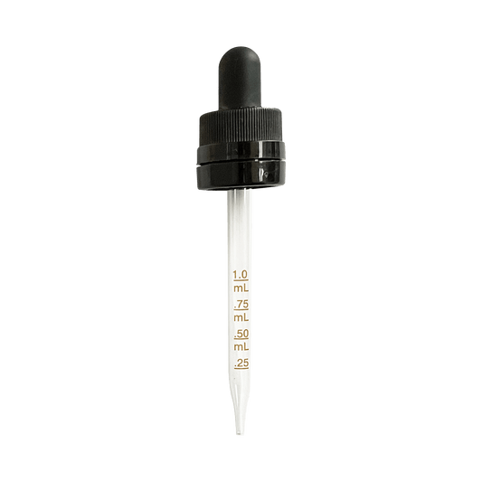 (60 ml) Black CRC/TE 18 DIN (18-410) Dropper with 94mm Graduated Glass Pipette - World of Aromas