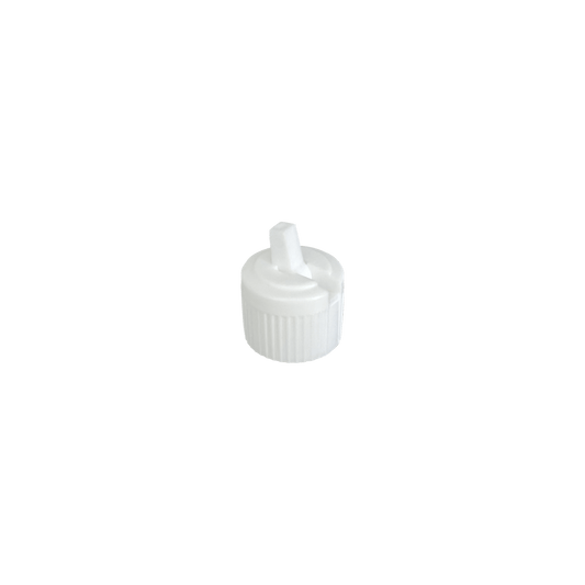 White PE 20-410 Ribbed Skirt Flip Top Dispensing Cap - World of Aromas