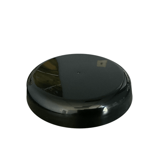 Black PP Plastic 89-400 Dome Smooth Skirt Unlined Lid - World of Aromas