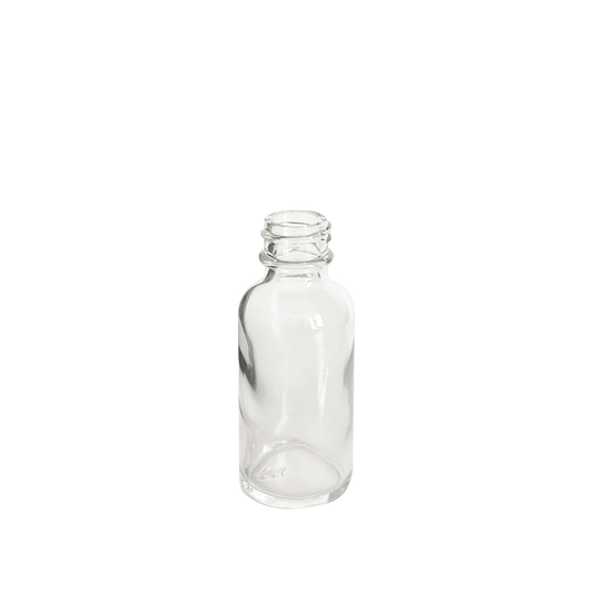 1 oz (30 ml) Clear Glass Boston Round 20-400 Bottle - World of Aromas