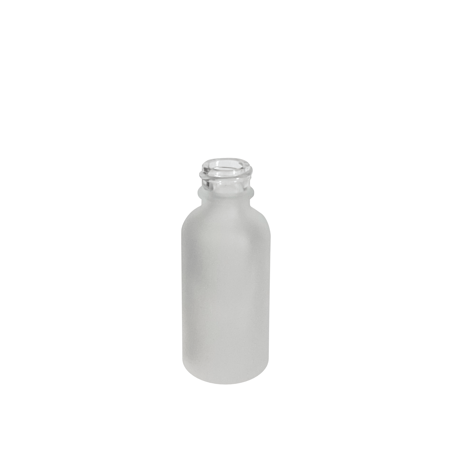 1 oz (30 ml) Frosted Clear Glass Boston Round 20-400 Bottle - World of Aromas