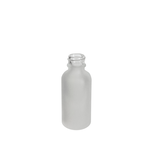 1 oz (30 ml) Frosted Clear Glass Boston Round 20-400 Bottle - World of Aromas