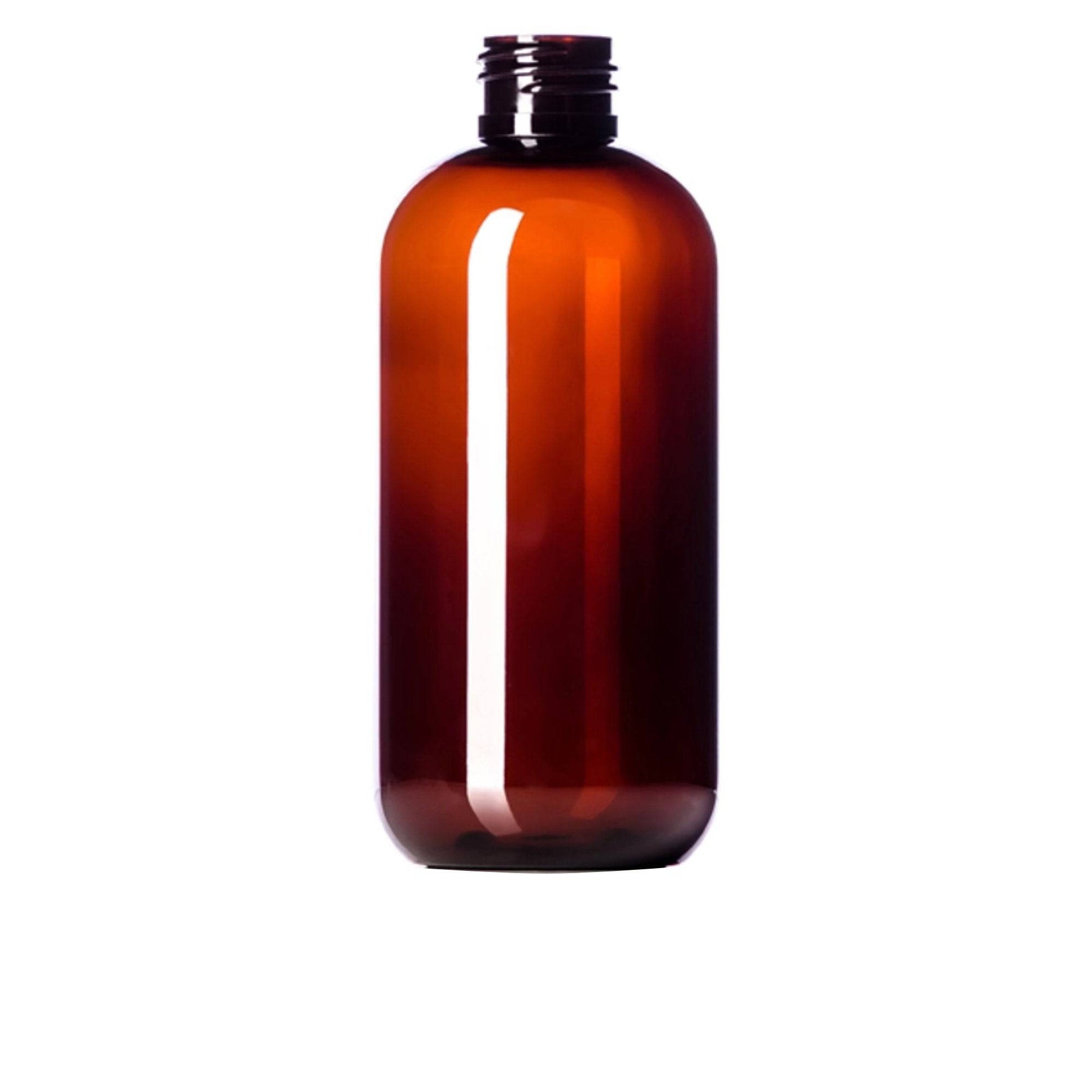 8 oz (240 ml) Amber PET Boston Round 24-400 Bottle - World of Aromas